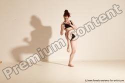 Underwear Martial art Woman White Moving poses Average long brown Dynamic poses Academic